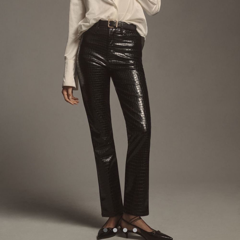 *Anthropologie Good American Classic Snakeskin High Rise Pants